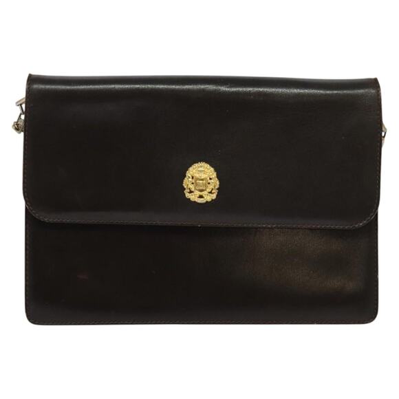 CELINE Chain Shoulder Bag Leather Brown Gold - Picture 2 of 12